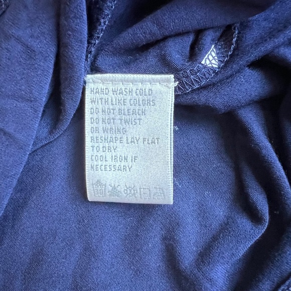 August Silk Blue Front Twist 1/2 Sleeve V Neck Blouse, Size Large - Picture 5 of 6